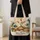 Folk Art Hens, Eggs and Wildflowers for Cottagecore Market Days and Farmhouse Gifts Quilted Tote Bag - 4