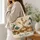 Folk Art Hens, Eggs and Wildflowers for Cottagecore Market Days and Farmhouse Gifts Quilted Tote Bag - 3