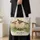 Three Woolly Sheep in a Spring Meadow for Farmhouse Days and Lamb Lovers Quilted Tote Bag - 4