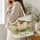 Three Woolly Sheep in a Spring Meadow for Farmhouse Days and Lamb Lovers Quilted Tote Bag - 3