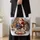 Santa and Woodland Animals Christmas Scene for Cozy Holiday Gifting and Winter Outings Quilted Tote Bag - 4