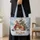 Woodland Rabbit and Hedgehog Christmas Cheer for Cozy Winter Holiday Gift Giving Quilted Tote Bag - 4