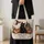 Ghost, Black Cat & Haunted House Halloween Scene for Autumn Nights and Gift Giving Quilted Tote Bag - 4