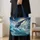 Moonlit Whale and Pearl Ocean Scene for Coastal Beach Days and Seaside Getaways Quilted Tote Bag - 4