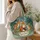 Woodland Deer Fox Bunny Moonlight Wildflowers for Nature Lovers Quilted Tote Bag - 3