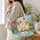 Cream and Ginger Garden Cat with Wildflowers and Butterfly for Springtime Cat Lovers Quilted Tote Bag - 3