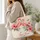Pink Flamingo Pair With Hibiscus Blooms For Coastal Summer Beach Days And Getaways Quilted Tote Bag - 3