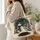 Christmas Snowman, Sleigh and Moonlit Forest for Cozy Winter Holiday Gift Giving Quilted Tote Bag - 3