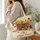 Autumn Tractor, Pumpkin and Sunflower Scene for Cozy Fall Farmhouse Gatherings Quilted Tote Bag - 3