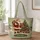 Vintage Santa and Christmas Tree Holiday Scene for Cozy Christmas Gift Giving Season Quilted Tote Bag - 1