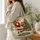 Vintage Santa and Christmas Tree Holiday Scene for Cozy Christmas Gift Giving Season Quilted Tote Bag - 3