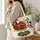 Santa Sleigh and Snowman Christmas Scene for Holiday Gifting and Festive Outings Quilted Tote Bag - 3