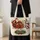 Santa Sleigh and Snowman Christmas Scene for Holiday Gifting and Festive Outings Quilted Tote Bag - 4