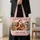 Vintage Santa Deer Snowman Christmas Scene for Holiday Cheer and Festive Giving for Her Quilted Tote Bag - 4