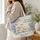 Blue Floral Lamb And Shepherd Verse Gift For Christian Women Of Faith And Easter Quilted Tote Bag - 3