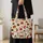 Candy Cane Holly Bell Christmas Motifs for Festive Holiday Gift Giving for Women Quilted Tote Bag - 4