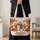 Bichon Frise Trio With Autumn Pumpkins for Cozy Fall Dog Lover Gifts Quilted Tote Bag - 4