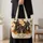 French Bulldog Trio With Autumn Leaves for Dog Lovers and Fall Outings Quilted Tote Bag - 4