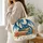 Blue Book Dragon With Botanical Blooms for Cozy Reading Gifts for Fantasy Lovers Quilted Tote Bag - 3