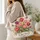 Colorful Tulip and Butterfly Garden for Spring Outings and Flower Lovers Quilted Tote Bag - 3