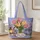 Moonlit Tulips and Lavender for Romantic Garden Lovers and Thoughtful Evening Gifts Quilted Tote Bag - 1