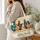 Colorful Farmhouse Rooster and Hen Motif for Rustic Country Living and Chicken Lovers Quilted Tote Bag - 3