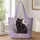 Black Cat Among Lavender Blooms for Witchy Garden Days and Cat Lover Gifts for Women Quilted Tote Bag - 1