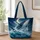 Breaching Whale Under Crescent Moon for Ocean Lovers and Coastal Birthday Gift Giving Quilted Tote Bag - 1