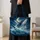 Breaching Whale Under Crescent Moon for Ocean Lovers and Coastal Birthday Gift Giving Quilted Tote Bag - 4