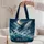 Breaching Whale Under Crescent Moon for Ocean Lovers and Coastal Birthday Gift Giving Quilted Tote Bag - 5