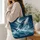 Breaching Whale Under Crescent Moon for Ocean Lovers and Coastal Birthday Gift Giving Quilted Tote Bag - 3