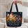 Starry Night Rooster and Hens for Farmhouse Laundry Days, Gifts for Chicken Lovers Quilted Tote Bag - 5