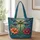 Jeweled Dragonfly and Cottage Garden Flowers for Whimsical Nature Lovers Quilted Tote Bag - 1
