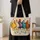 Colorful Funny Hen Flock for Farmhouse Laundry Day and Cheerful Home Gifts Quilted Tote Bag - 4