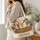 Cottagecore Kitten Basket with Wildflowers for Cat Lovers and Cozy Home Gift Giving Quilted Tote Bag - 3