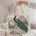 Teal Peacock And Garden Blooms For Elegant Bird Lovers, Birthdays And Spring Gifting Quilted Tote Bag - 5