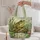 Green Frog on Mossy Pond Rock with Water Lilies for Cottagecore Nature Lovers Quilted Tote Bag - 5