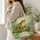 Green Frog on Mossy Pond Rock with Water Lilies for Cottagecore Nature Lovers Quilted Tote Bag - 3