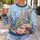 Hummingbirds Among Pink and Blue Garden Flowers for Nature-Loving Everyday Style All-over Print Knitted Sweater - 5