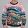 Rolling Wildflower Hills With Pink Blooms For Colorful Nature-Inspired Outfits All-over Print Knitted Sweater - 2