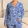 Blue Pool Ripple Shapes for Relaxed Lounging and Calm Everyday Comfort at Home Year-Round Satin Pajamas Set - 1