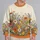 Vintage Wildflower Motifs for Cozy Autumn Days and Cottagecore Wardrobes All-over Print Knitted Sweater - 2