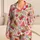 Watercolor Raspberry Watermelon Hearts for Cozy Summer Nights and Fruit Lovers Satin Pajamas Set - 1