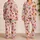 Watercolor Raspberry Watermelon Hearts for Cozy Summer Nights and Fruit Lovers Satin Pajamas Set - 2