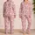 Cute Santa Claus and Pink Hearts for Cozy Christmas Holiday Lounging at Home for Women Satin Pajamas Set - 2