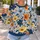 Blue And Ochre Botanical Florals For Relaxed Everyday Wear And Artistic Style All-over Print Knitted Sweater - 5