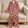 Red Pepper Blossoms and Garden Florals for Cozy Evenings and Relaxed Home Lounging Satin Pajamas Set - 5