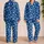 Light Blue Hand-Drawn Hearts for Cozy Romantic Evenings and Relaxed Lounging at Home Satin Pajamas Set - 2