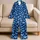 Light Blue Hand-Drawn Hearts for Cozy Romantic Evenings and Relaxed Lounging at Home Satin Pajamas Set - 5