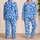 Bright Blue Tropical Pineapple And Watermelon Fruit For Cheerful Summer Lounging Satin Pajamas Set - 2